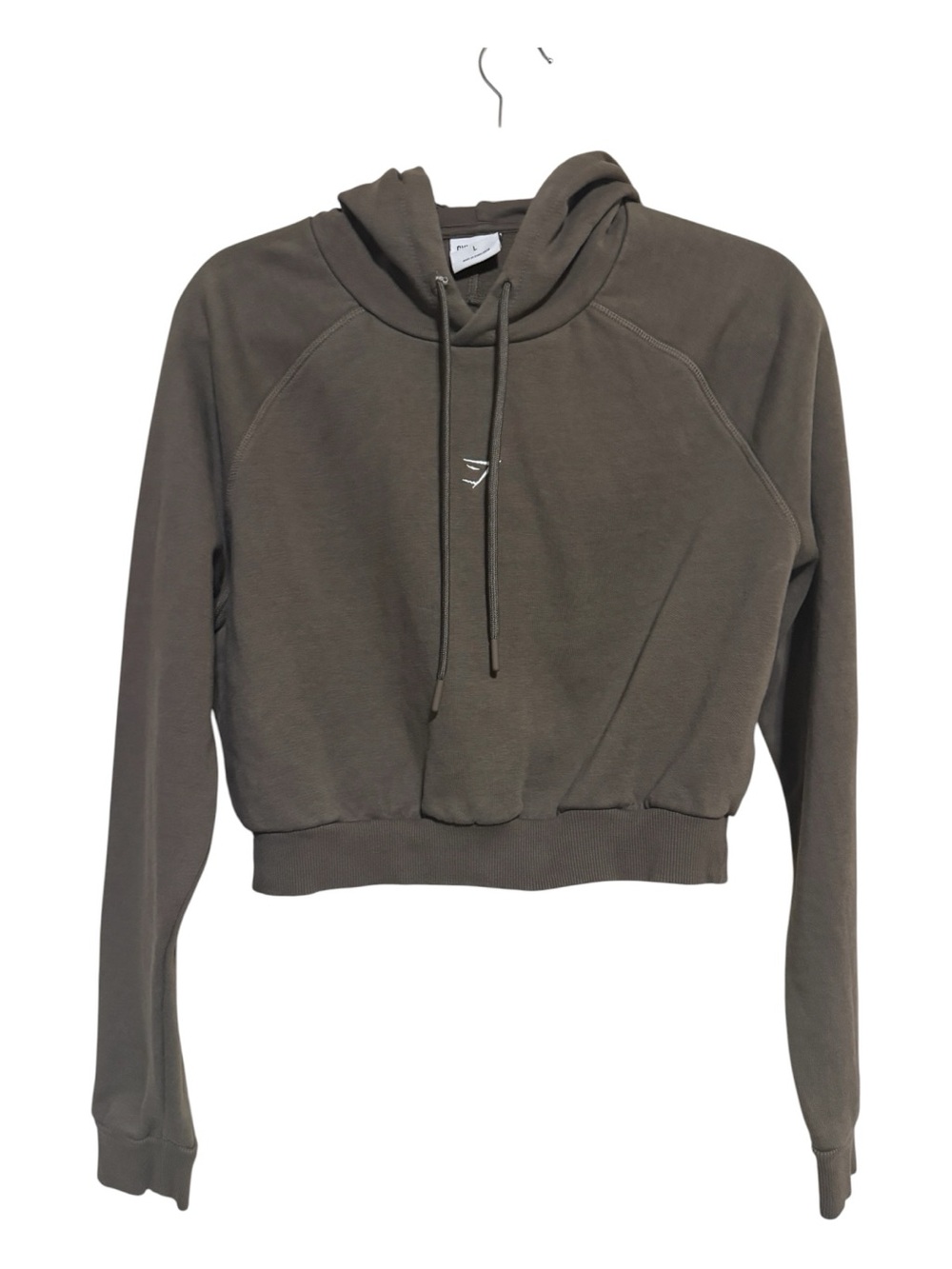GYMSHARK  Cropped Hoodie - Olive Green L